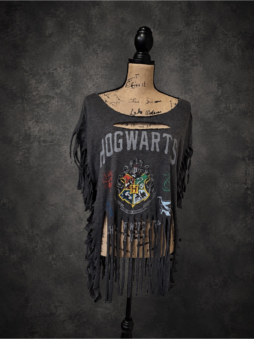 Hogwarts Fringe Women's Black Graphic Top